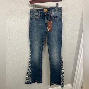 DRIFTWOOD Denim Flare Jeans with White Accents
